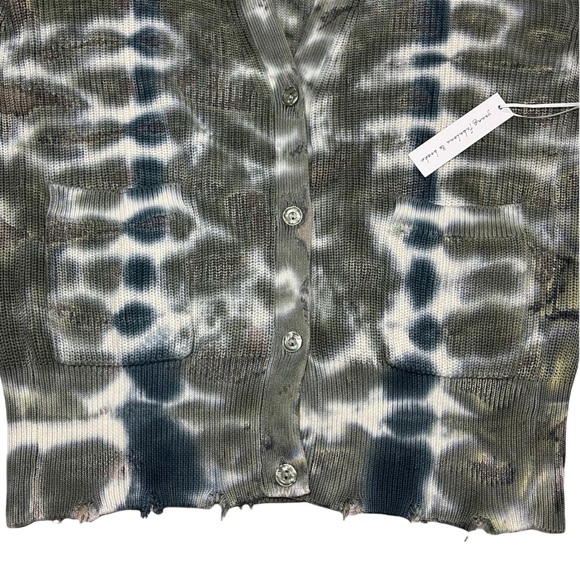 Young Fabulous & Broke Cardigan Sweater Distressed Tie Dye Knit Button Front NEW - Picture 8 of 15